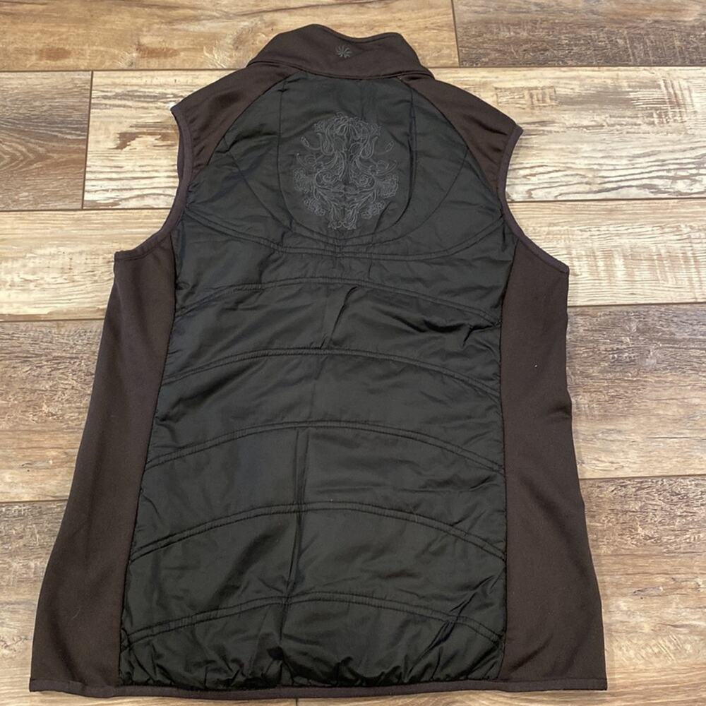 ATHLETA Flashpack Embroidered Black Purple Puff Vest M - Picture 8 of 11
